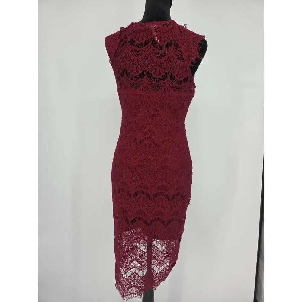 Free‎ People Peek A Boo Lace Dress S Red Whimsygoth